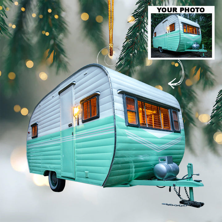 I Love Camping - Personalized Custom Photo Mica Ornament - Christmas Gift For Camping Lovers, Family Members