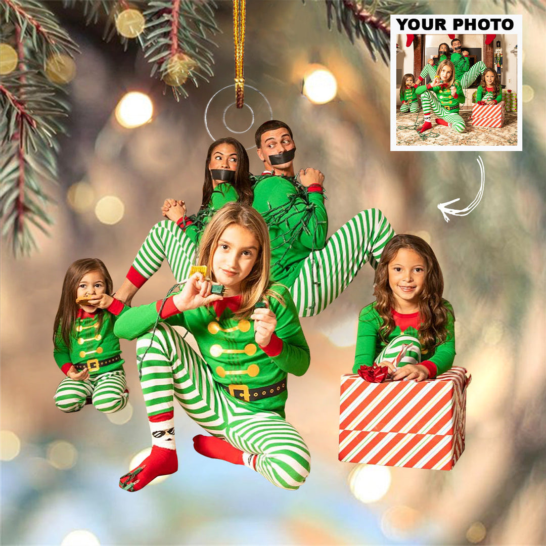 Customized Photo Ornament Funny Moment - Personalized Photo Mica Ornament - Christmas Gift For Family Members
