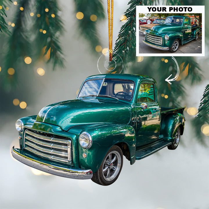 Personalized Photo Mica Ornament - Christmas, Birthday Gift For Truck Driver, Truck Lover - Customized Your Photo Ornament