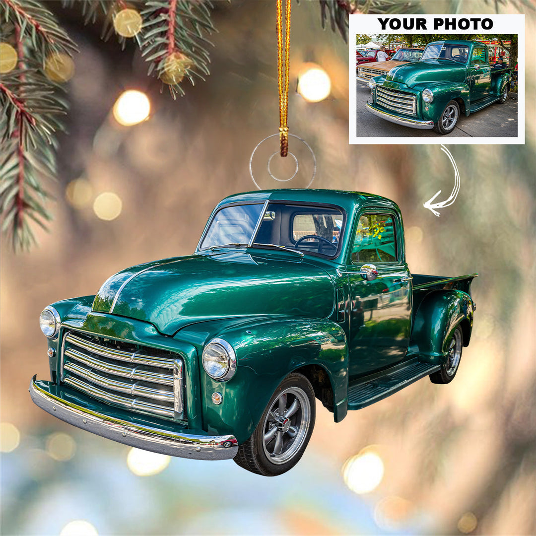 Personalized Photo Mica Ornament - Christmas, Birthday Gift For Truck Driver, Truck Lover - Customized Your Photo Ornament