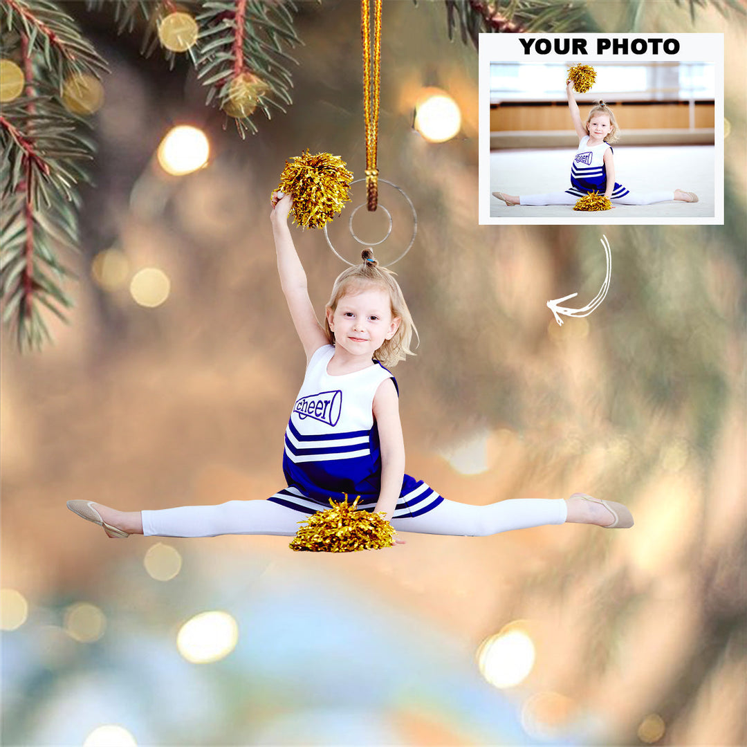 Kid Cheerleader Ornament - Personalized Custom Photo Mica Ornament - Christmas Gift For Cheerleaders, Kids, Family Members