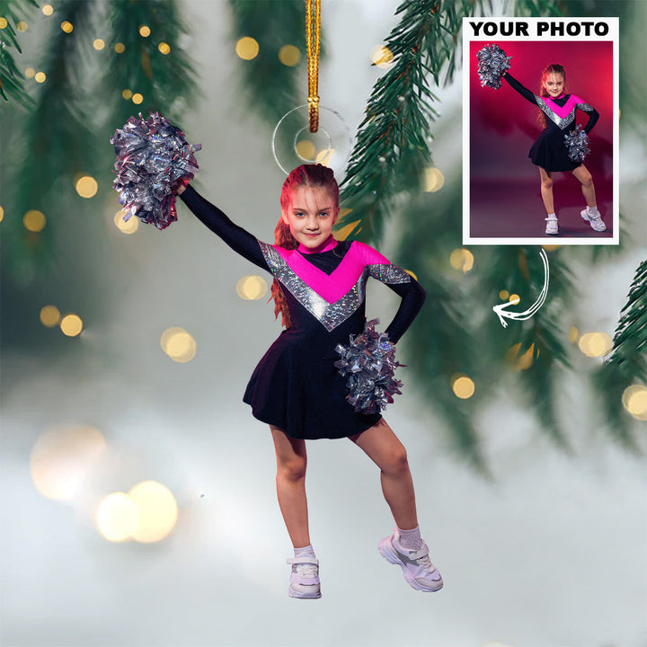 Kid Cheerleader Ornament - Personalized Custom Photo Mica Ornament - Christmas Gift For Cheerleaders, Kids, Family Members