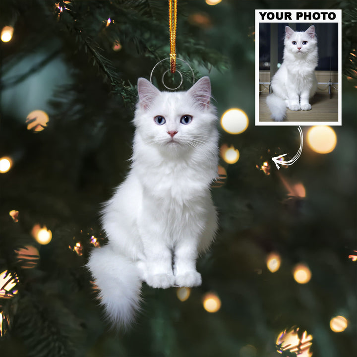 Cat Ornament - Personalized Custom Photo Mica Ornament - Christmas Gift For Cat Mom, Cat Dad, Cat Lovers, Family Members