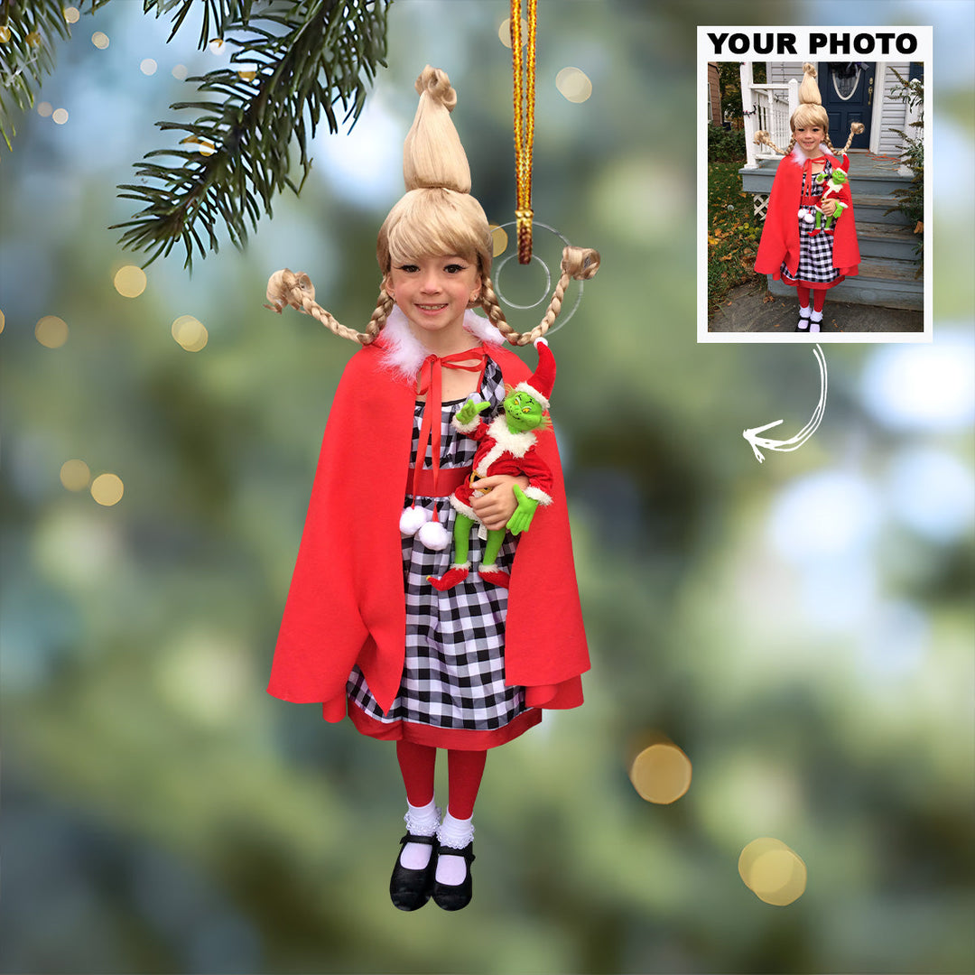 Customized Photo Ornament Christmas Funny Cosplay Costume - Personalized Photo Mica Ornament - Christmas Gift For Family Members