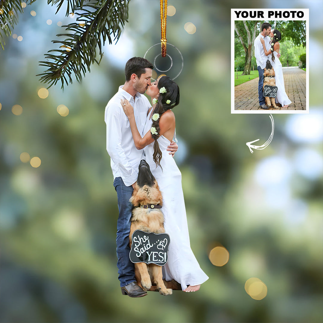 Customized Photo Ornament Couple Photo - Personalized Photo Mica Ornament - Christmas Gift For Family Members, Wife, Husband, Girlfriend, Boyfriend