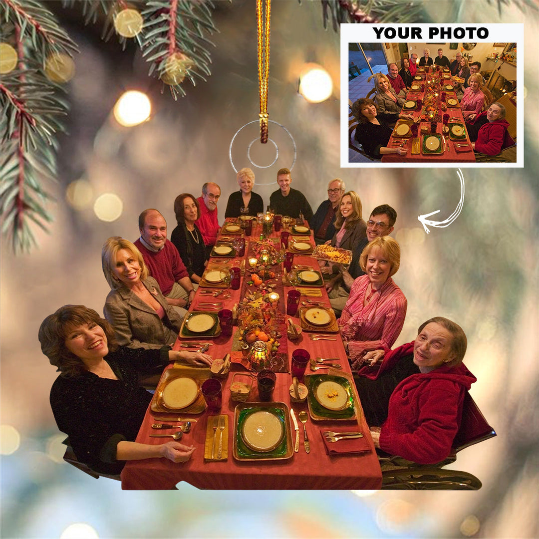 Customized Photo Ornament Christmas Family Forever - Personalized Photo Mica Ornament - Christmas Gift For Family Members