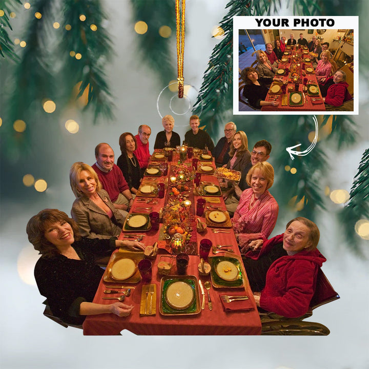 Customized Photo Ornament Christmas Family Forever - Personalized Photo Mica Ornament - Christmas Gift For Family Members