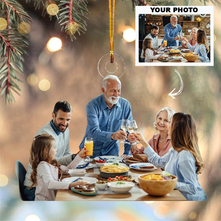 Customized Photo Ornament Christmas Family Forever - Personalized Photo Mica Ornament - Christmas Gift For Family Members