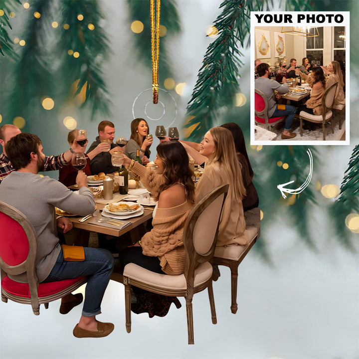 Customized Photo Ornament Christmas Family Forever - Personalized Photo Mica Ornament - Christmas Gift For Family Members