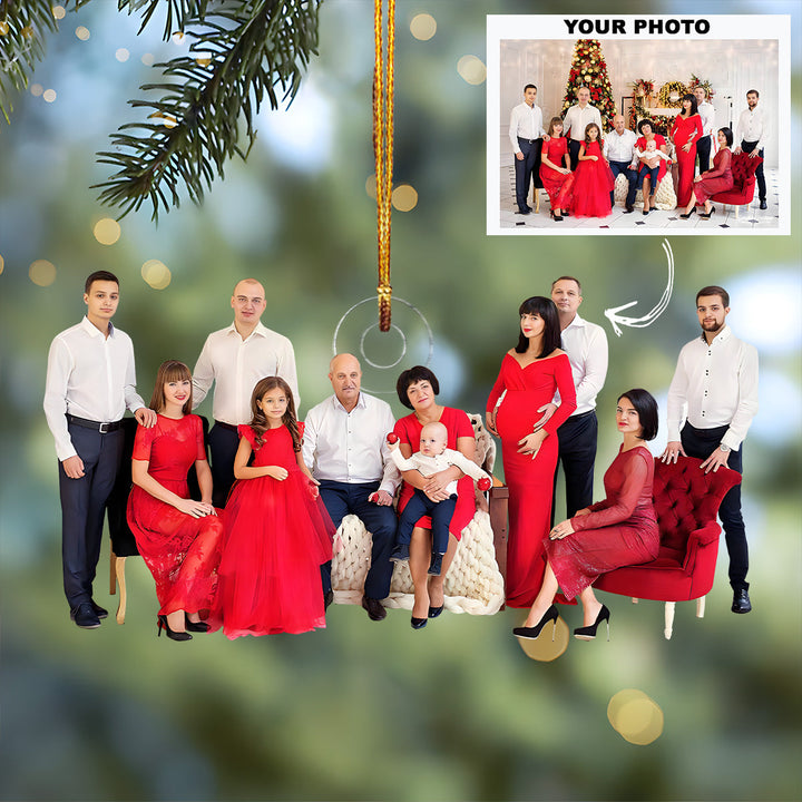 Customized Photo Ornament Special Moment With The Family - Personalized Photo Mica Ornament - Christmas Gift For Family Members