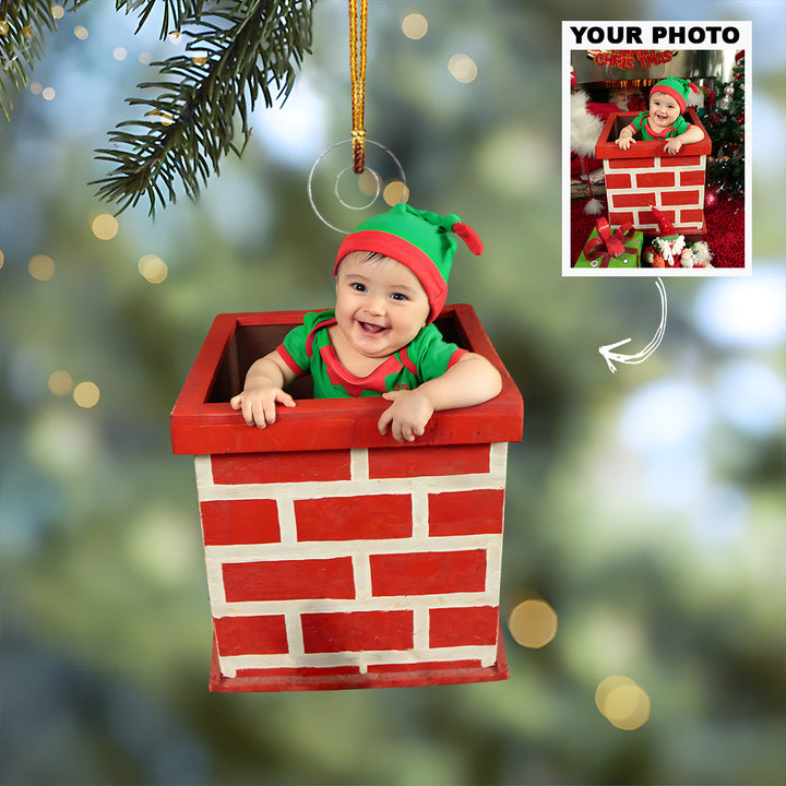 Customized Photo Ornament Christmas Baby Photo - Personalized Photo Mica Ornament - Christmas Gift For Family Members