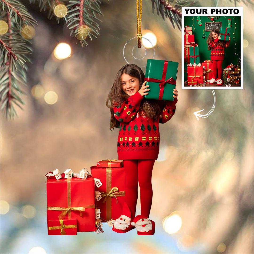 Customized Photo Ornament Christmas Baby Photo - Personalized Photo Mica Ornament - Christmas Gift For Family Members