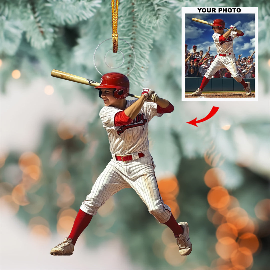 Baseball Custom Photo - Personalized Photo Mica Ornament - Christmas Gift For Baseball Lovers