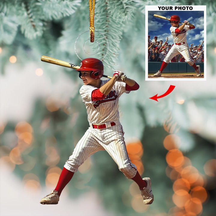 Baseball Custom Photo - Personalized Photo Mica Ornament - Christmas Gift For Baseball Lovers
