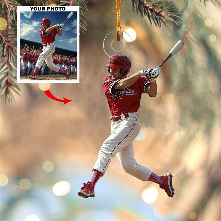 Baseball Custom Photo - Personalized Photo Mica Ornament - Christmas Gift For Baseball Lovers
