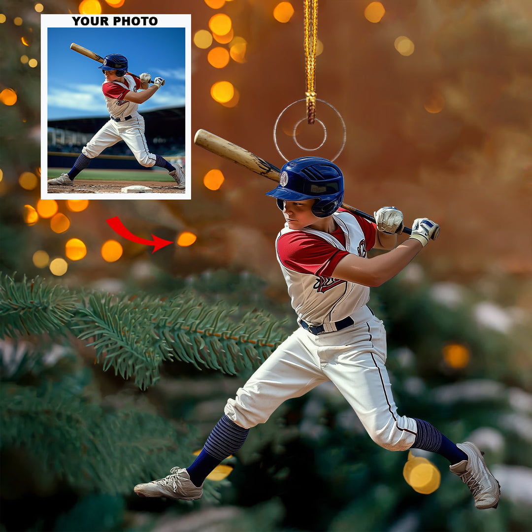 Baseball Custom Photo - Personalized Photo Mica Ornament - Christmas Gift For Baseball Lovers