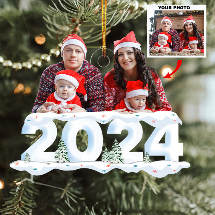 2024 Christmas - Personalized Photo Mica Ornament - Christmas Gift For Grandma, Grandpa, Family Members UPL0VL020