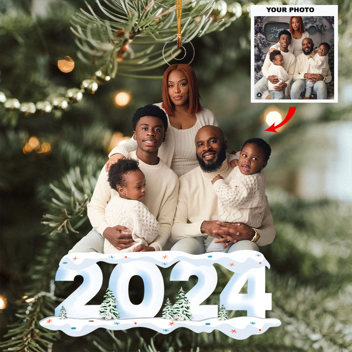 2024 Christmas - Personalized Photo Mica Ornament - Christmas Gift For Grandma, Grandpa, Family Members UPL0VL020