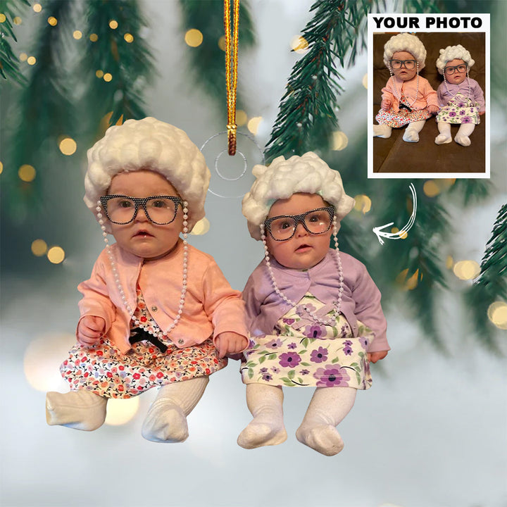 Family Costume - Personalized Photo Mica Ornament - Christmas Gift For Grandma, Grandpa, Family Members