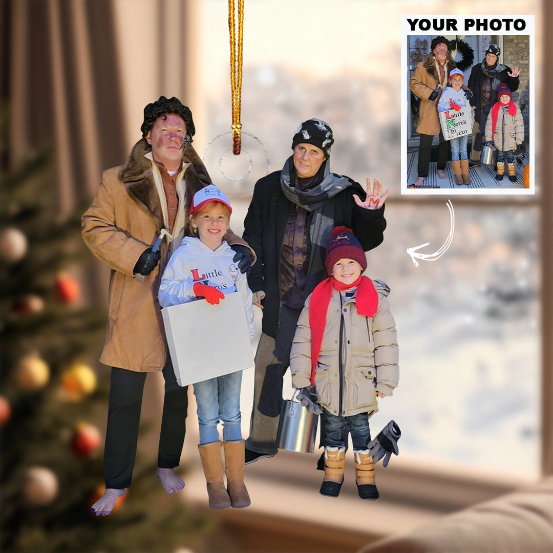 Family Costume - Personalized Photo Mica Ornament - Christmas Gift For Grandma, Grandpa, Family Members