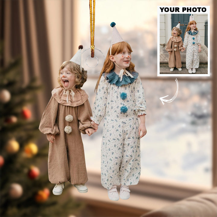 Family Costume - Personalized Photo Mica Ornament - Christmas Gift For Grandma, Grandpa, Family Members