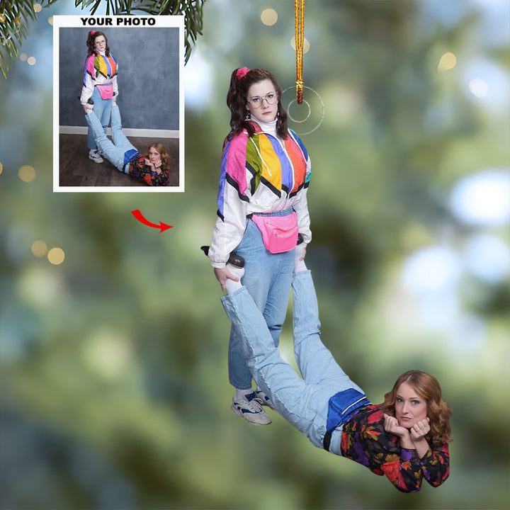 Bestie Funny Moment - Personalized Photo Mica Ornament - Christmas Gift For Friends