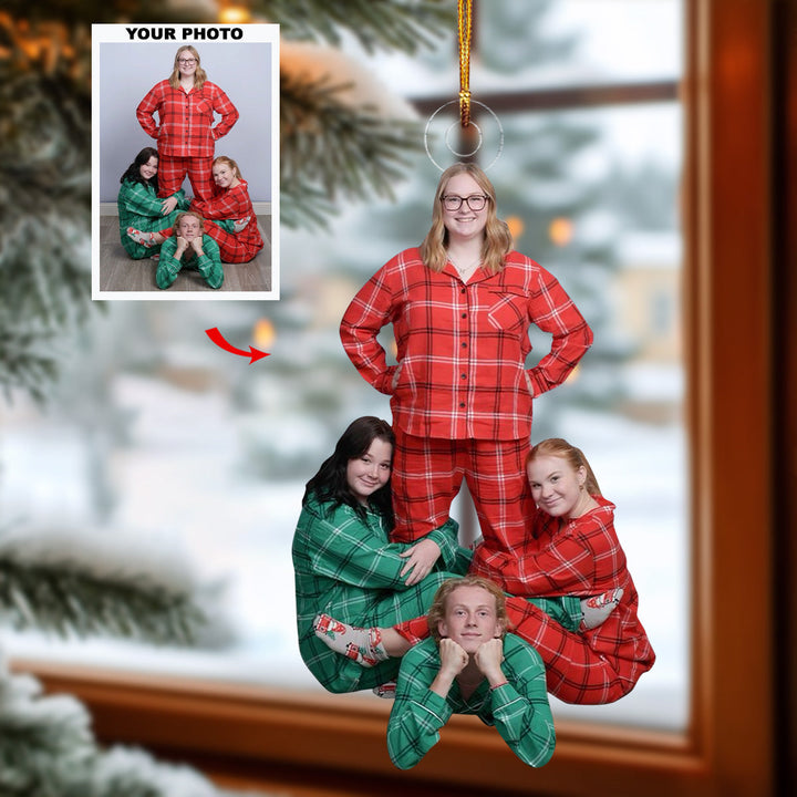 Bestie Funny Moment - Personalized Photo Mica Ornament - Christmas Gift For Friends