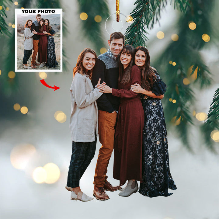 There Is No Greater Gift Than Family - Personalized Photo Mica Ornament - Christmas Gift For Grandma, Grandpa, Family Members