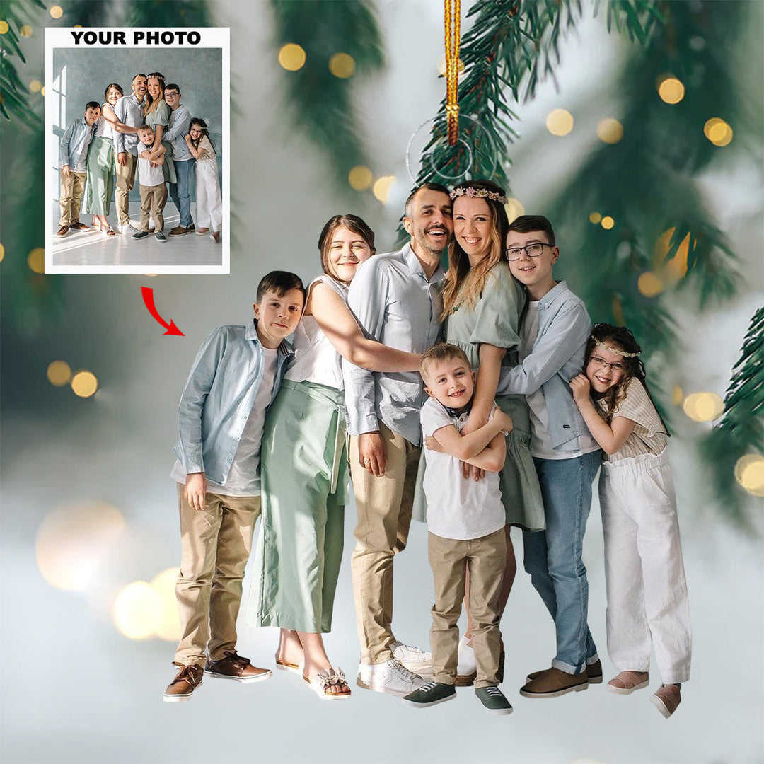 There Is No Greater Gift Than Family - Personalized Photo Mica Ornament - Christmas Gift For Grandma, Grandpa, Family Members