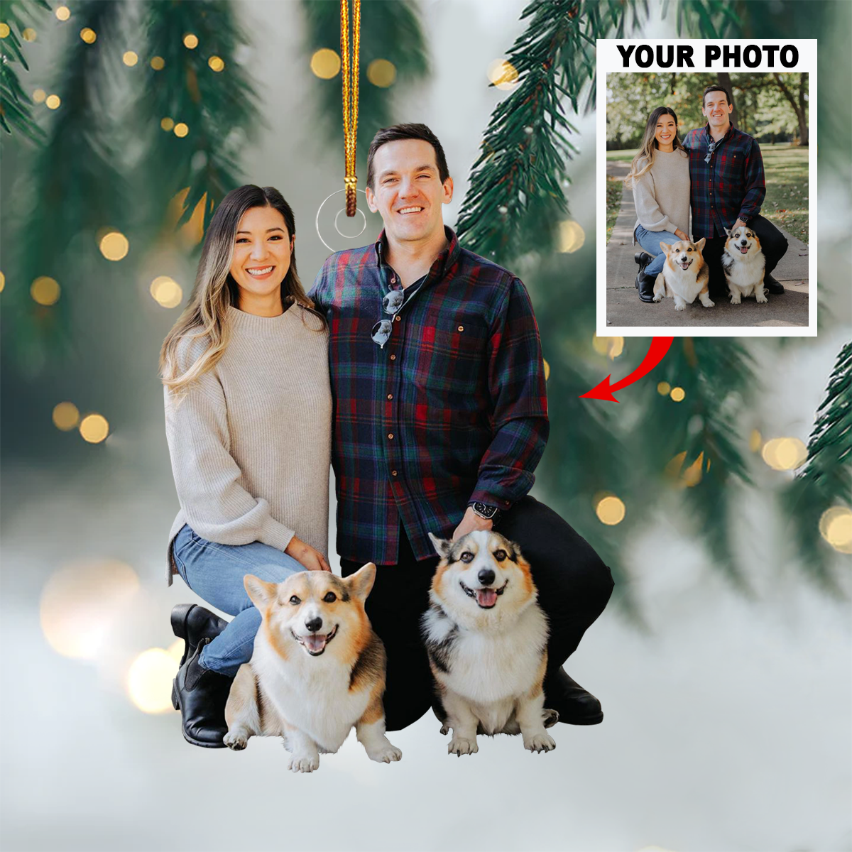 Personalized Photo Mica Ornament - Customized Your Photo Ornament V18 ARND036