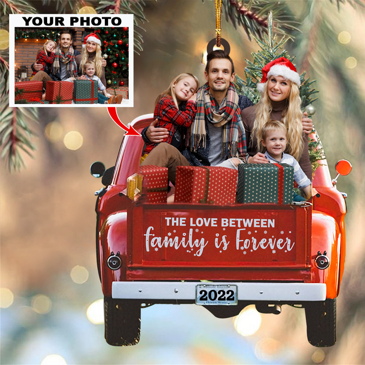 Personalized Photo Mica Ornament - Gift For Family - The Love Between Family Is Forever ARND036 UPL0VL004