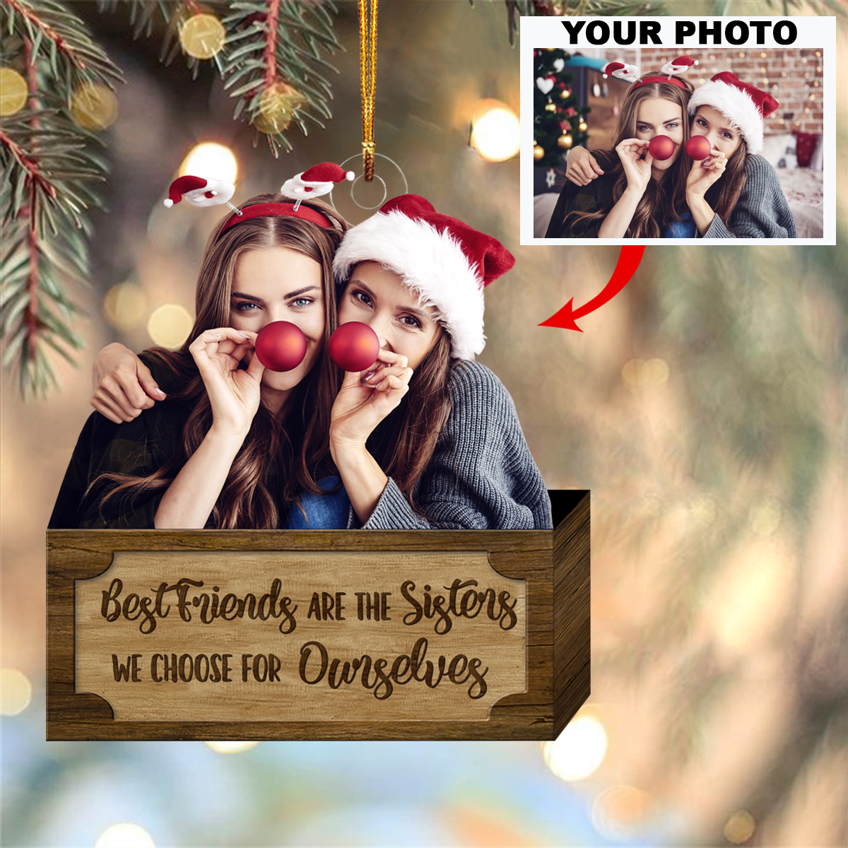 Personalized Photo Mica Ornament - Customized Your Photo Ornament V8 ARND036 UPL0VL015