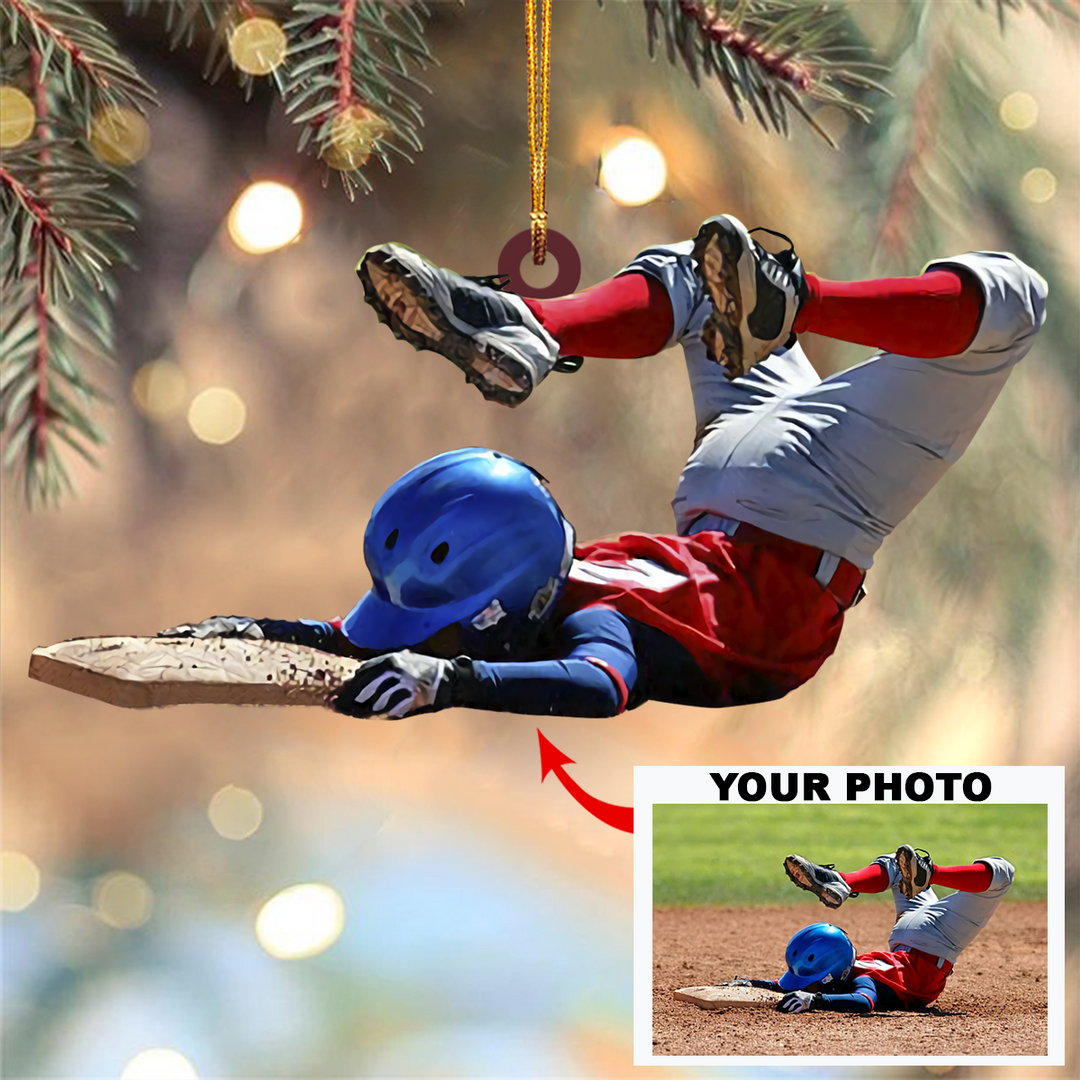 Personalized Photo Mica Ornament - Gift For Sport Lover - Baseball Softball ARND036