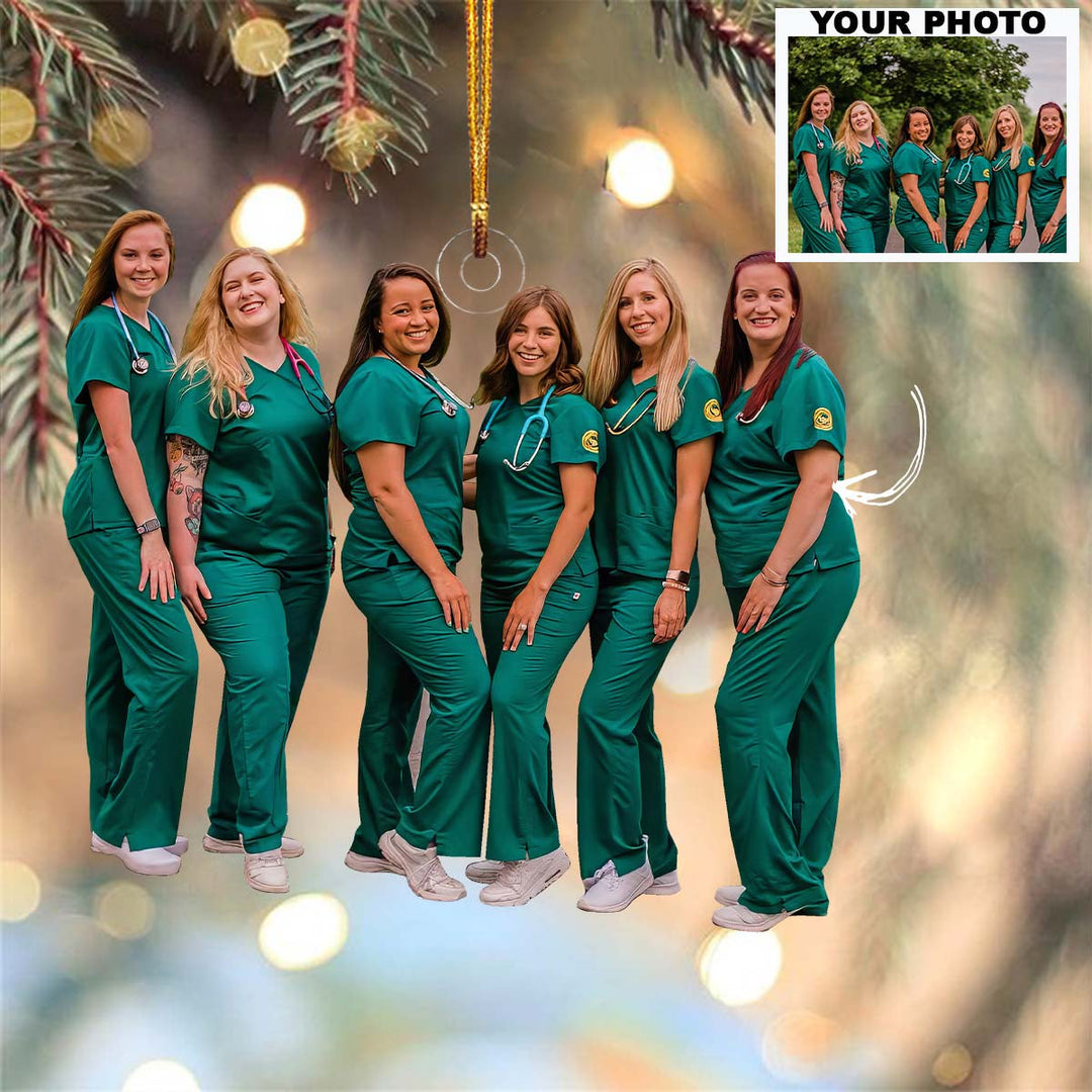 Love Nurse Life Customized Your Photo Ornament - Personalized Custom Photo Mica Ornament - Nurse's Day, Appreciation, Christmas Gift For Nurse