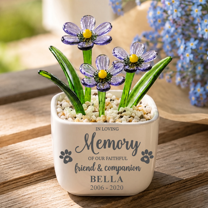In Loving Memory Of Our Faithful Friend - Personalized Pet Memorial Flower Pot - Gift For Dog Lover, Cat Lover