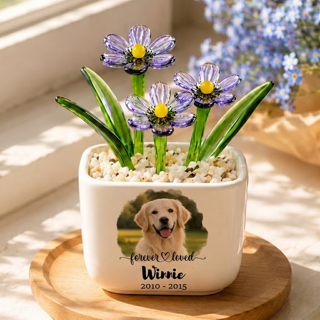 Forever Loved - Personalized Pet Memorial Flower Pot - Gift For Dog Lover, Cat Lover