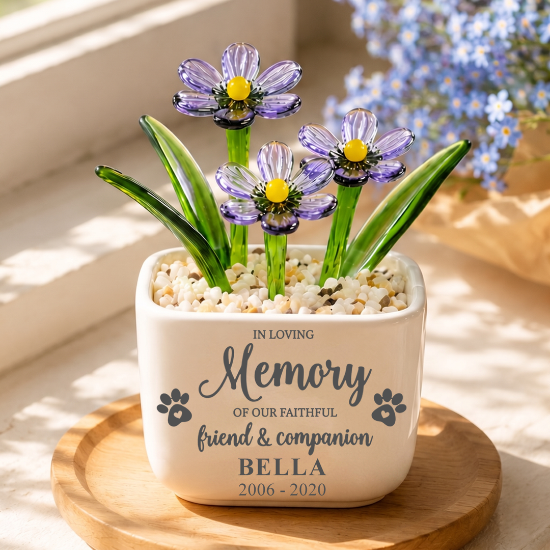 In Loving Memory Of Our Faithful Friend - Personalized Pet Memorial Flower Pot - Gift For Dog Lover, Cat Lover