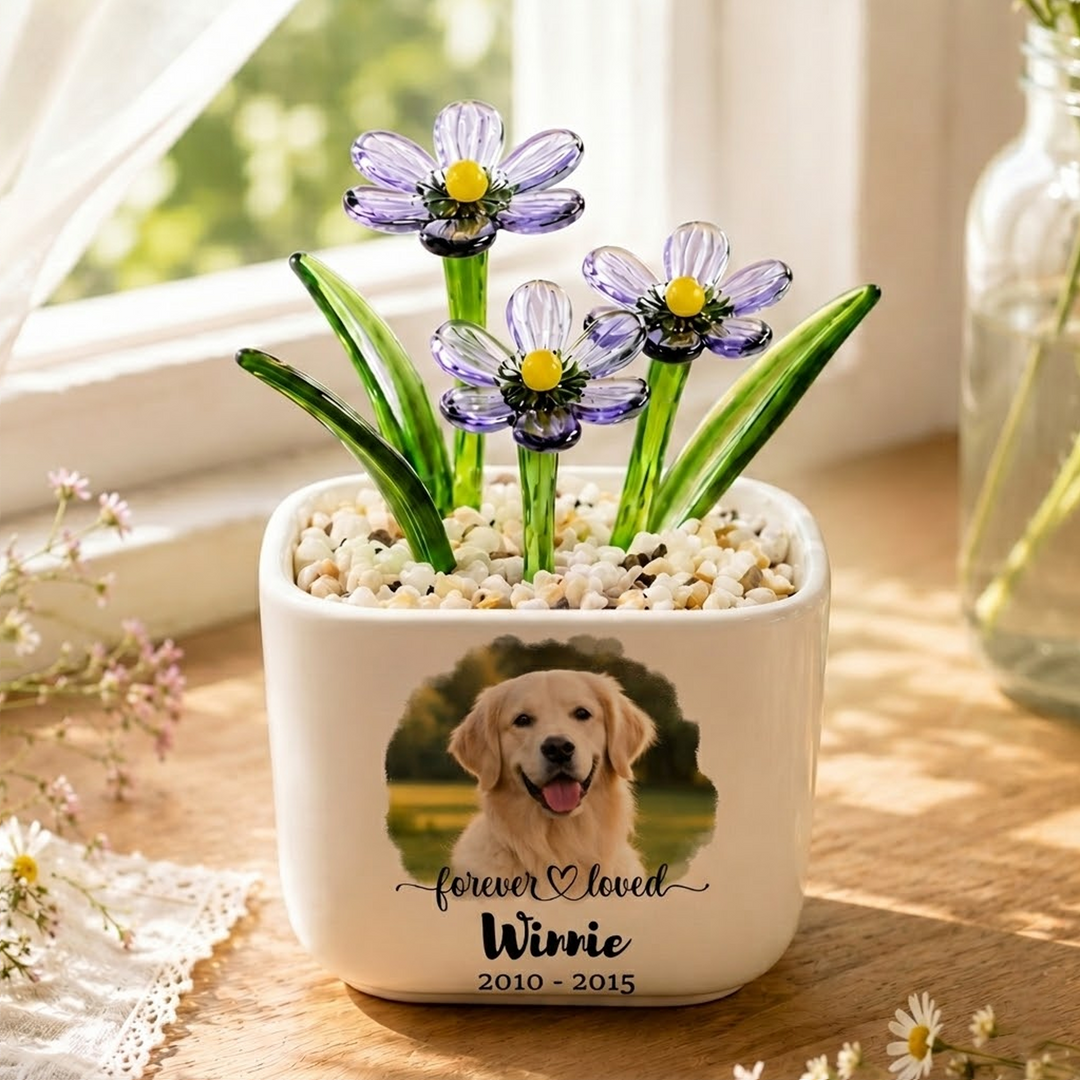 Forever Loved - Personalized Pet Memorial Flower Pot - Gift For Dog Lover, Cat Lover