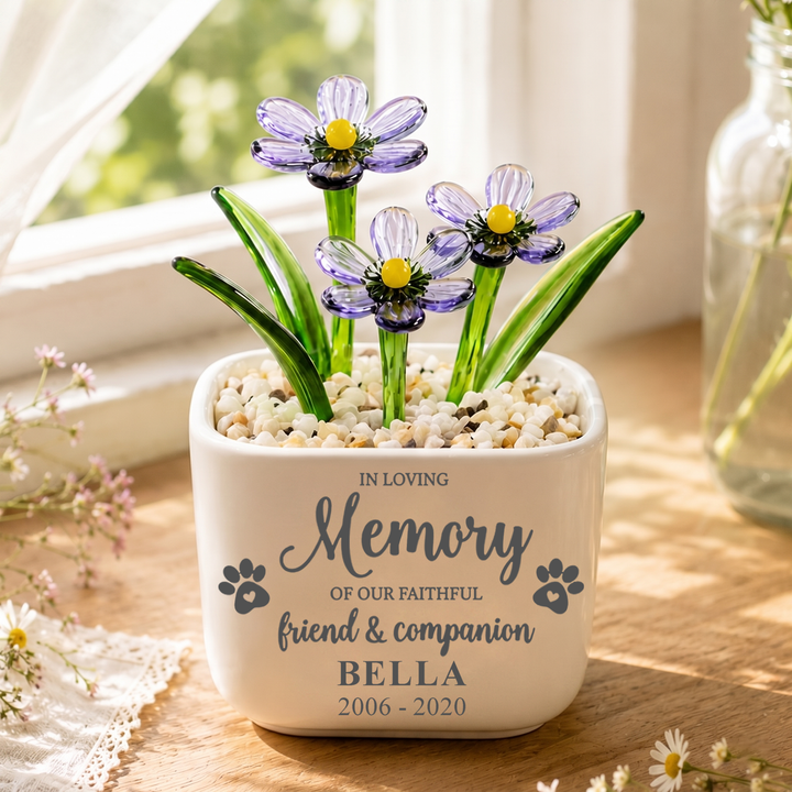 In Loving Memory Of Our Faithful Friend - Personalized Pet Memorial Flower Pot - Gift For Dog Lover, Cat Lover