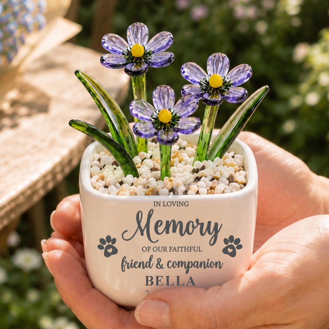 In Loving Memory Of Our Faithful Friend - Personalized Pet Memorial Flower Pot - Gift For Dog Lover, Cat Lover
