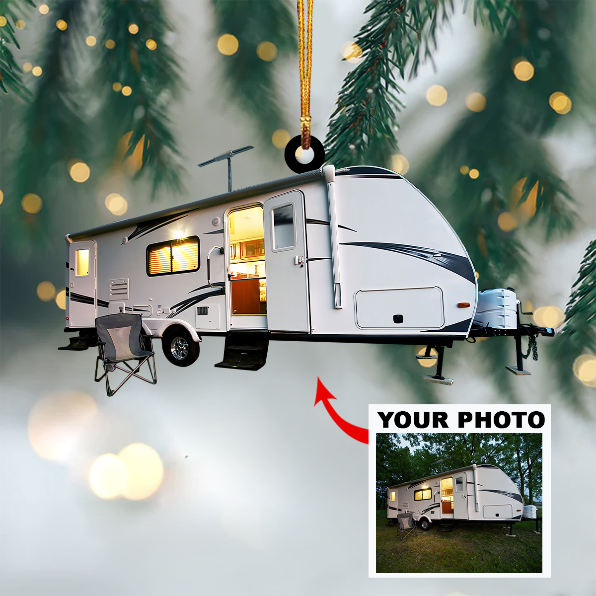 Customized Your Photo Ornament  - Personalized Photo Mica Ornament - Christmas Gifts For Family Member