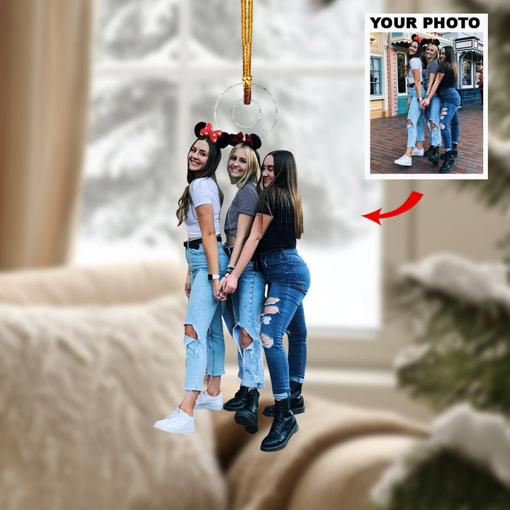 Besties Forever - Personalized Photo Mica Ornament - Christmas Gifts For Bestie, Sister