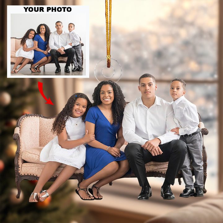 Christmas Family - Personalized Photo Mica Ornament - Christmas Gift For Family Members