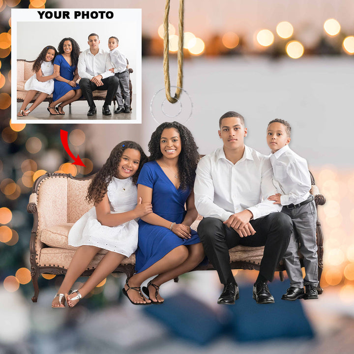 Christmas Family - Personalized Photo Mica Ornament - Christmas Gift For Family Members