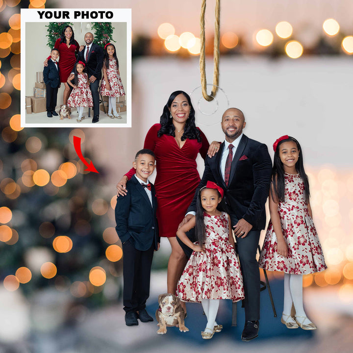 Christmas Family - Personalized Photo Mica Ornament - Christmas Gift For Family Members