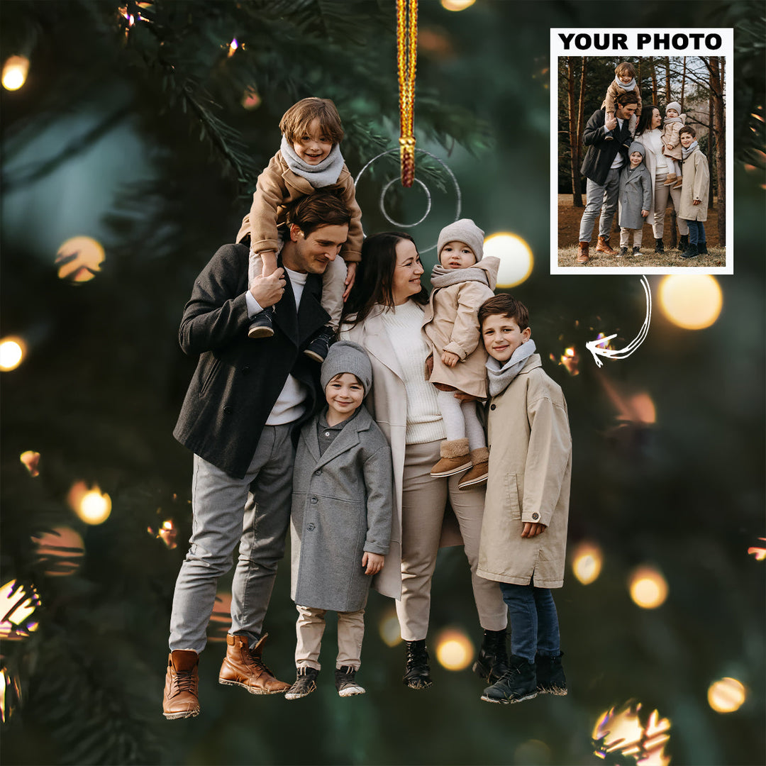 Family, Where Life Begins And Love Never Ends - Personalized Photo Mica Ornament - Christmas Gift For Grandma, Grandpa, Family Members