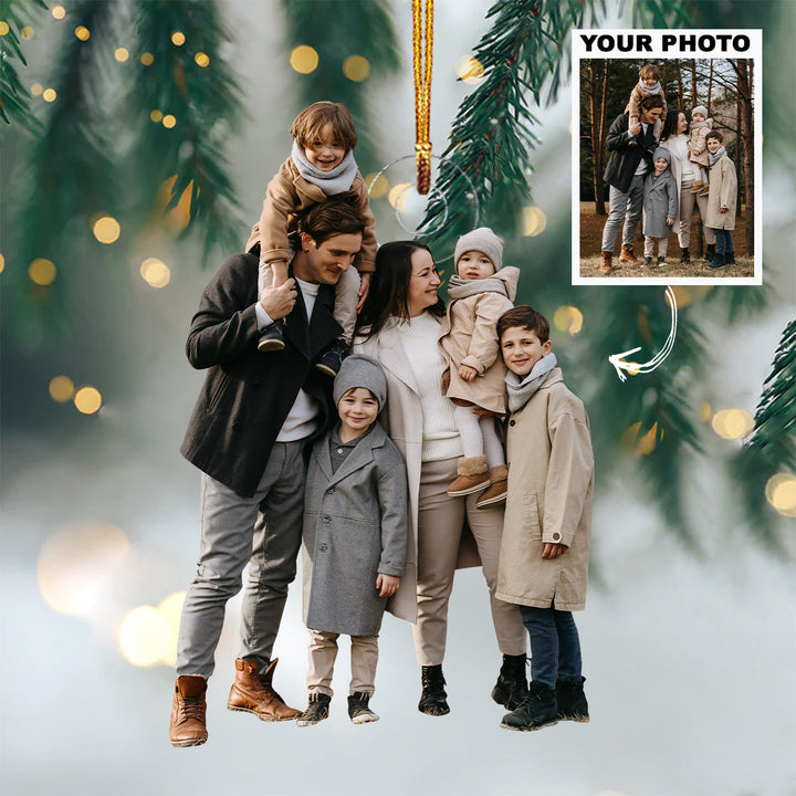 Family, Where Life Begins And Love Never Ends - Personalized Photo Mica Ornament - Christmas Gift For Grandma, Grandpa, Family Members