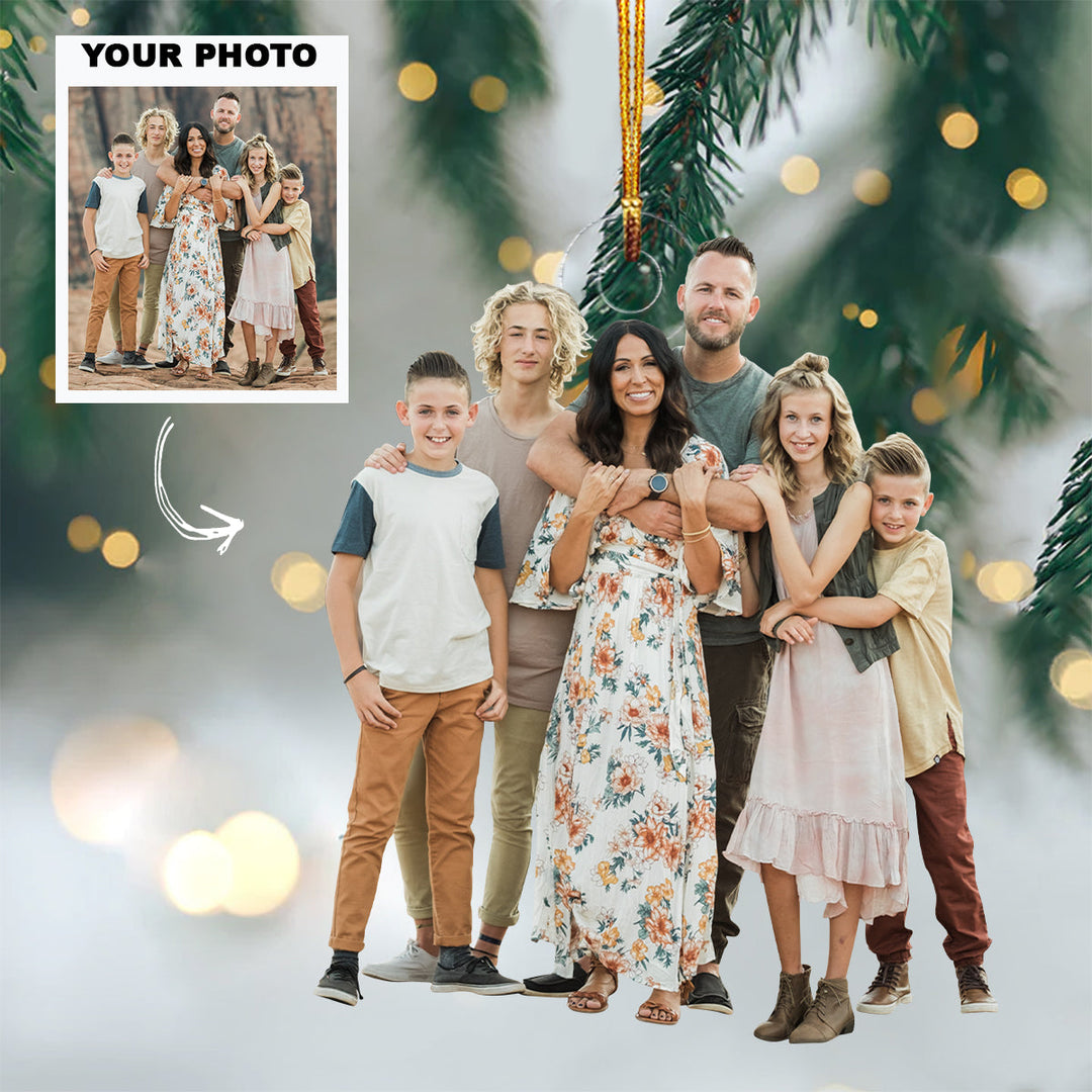 Family, Where Life Begins And Love Never Ends - Personalized Photo Mica Ornament - Christmas Gift For Grandma, Grandpa, Family Members