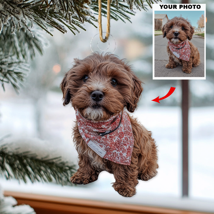 Customized Photo Ornament Pet Lovely Moments - Personalized Photo Mica Ornament - Christmas Gift For Pet Lovers, Dog Lovers, Cat Lovers