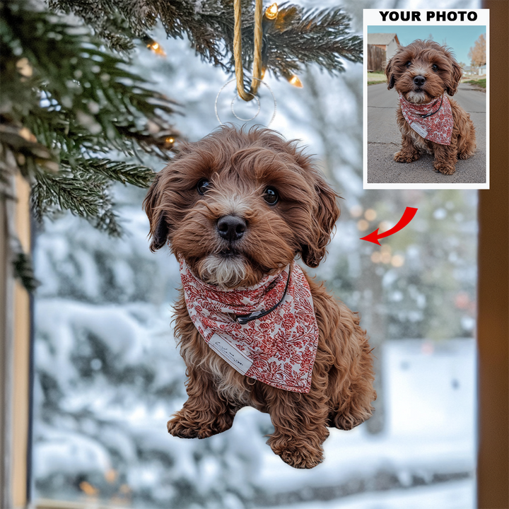 Customized Photo Ornament Pet Lovely Moments - Personalized Photo Mica Ornament - Christmas Gift For Pet Lovers, Dog Lovers, Cat Lovers
